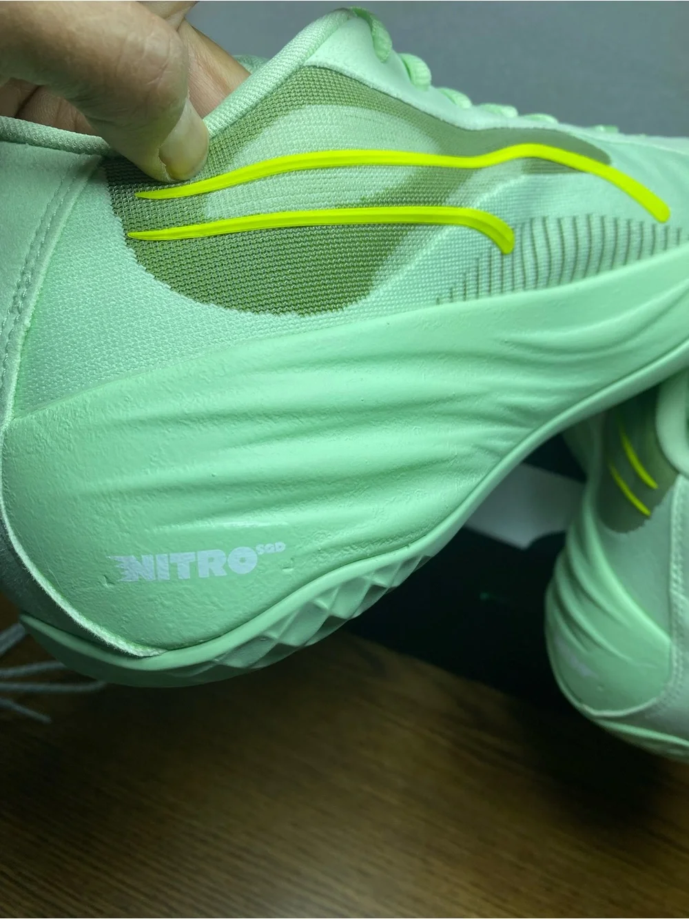 Puma All-Pro Nitro Fresh Mint Olive Green Athletic Shoes Men’s Size 14 New
